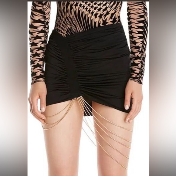 Mugler Dresses & Skirts - Mugler Chain Detail Ruched Skirt